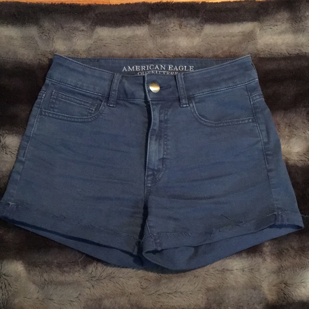 Navy Blue Jean Shorts